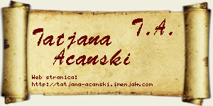 Tatjana Ačanski vizit kartica